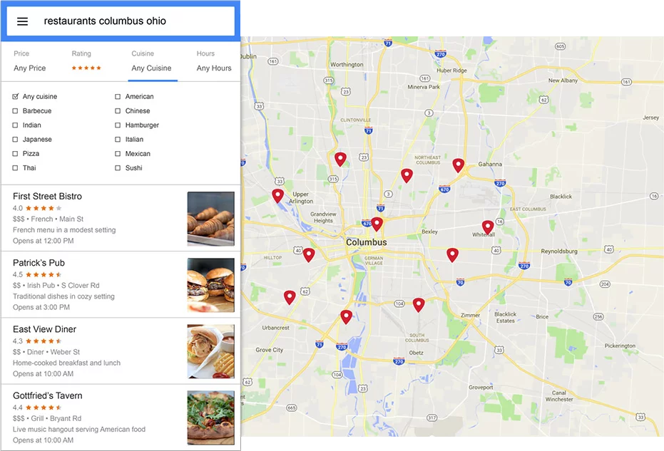 digital presence on google map