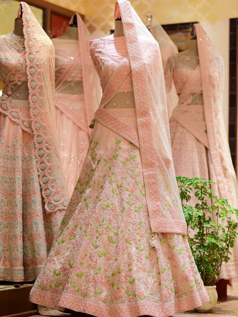 Light pink bridal lehenga by Vasansi