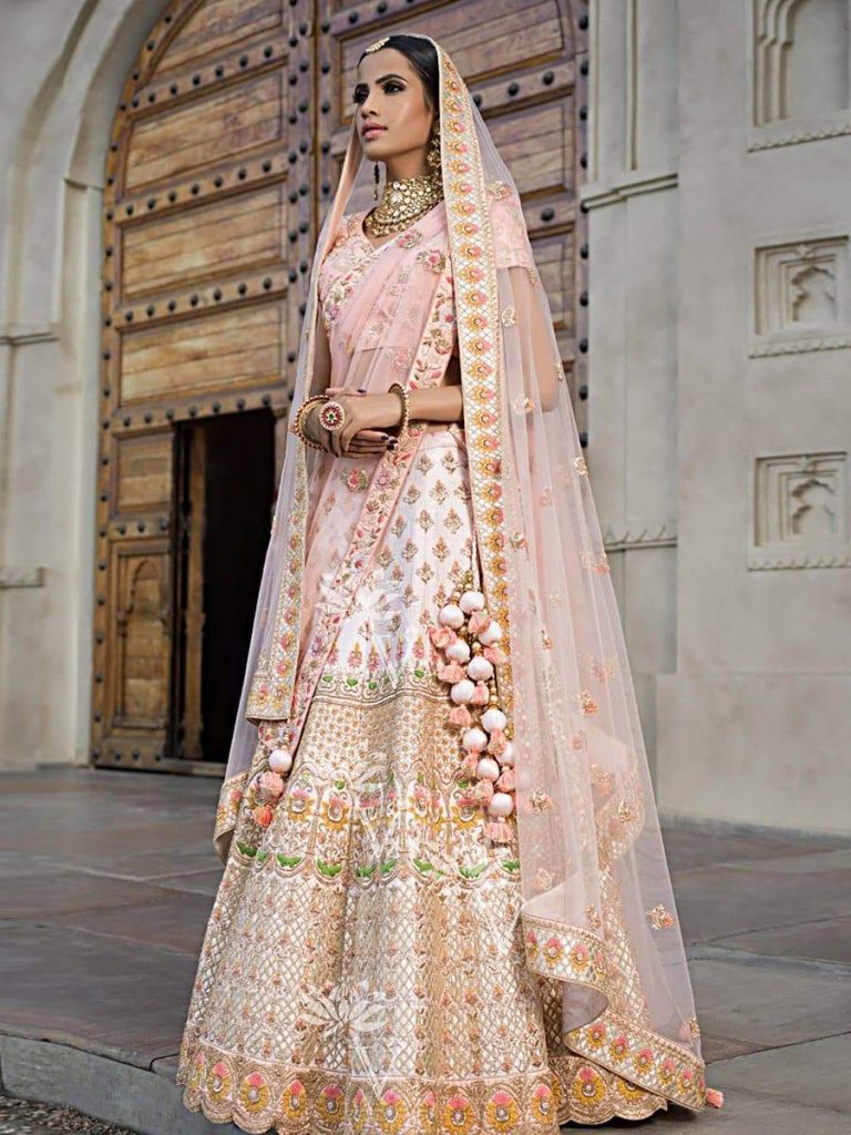 peach lehenga from Vasnasi Jaipur