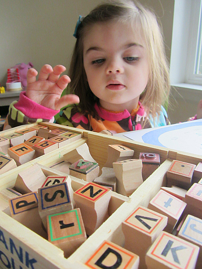 alphabet blocks- Literacy Activities for Preschoolers