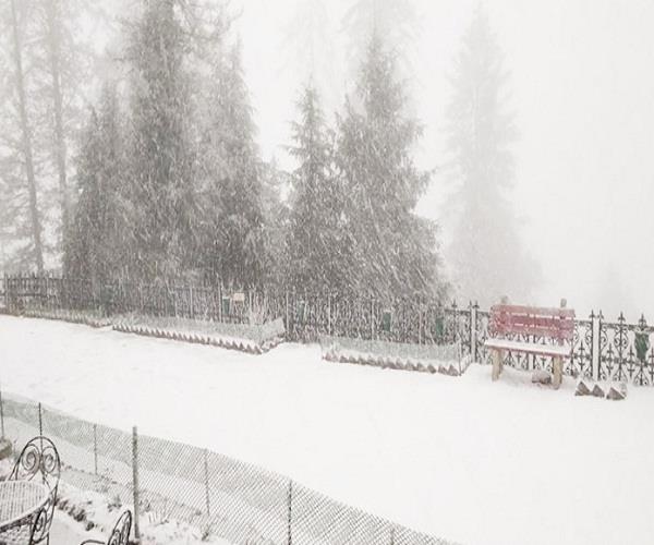 Snowfall in Rohru town, Shimla