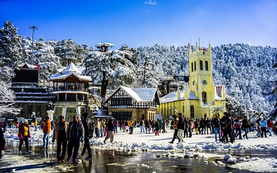 Snowfall in shimla city