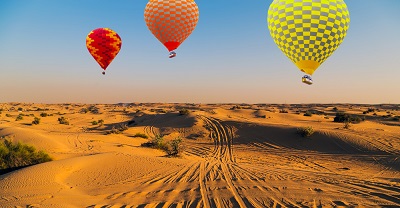 Hot ballon riding in dubai desert
